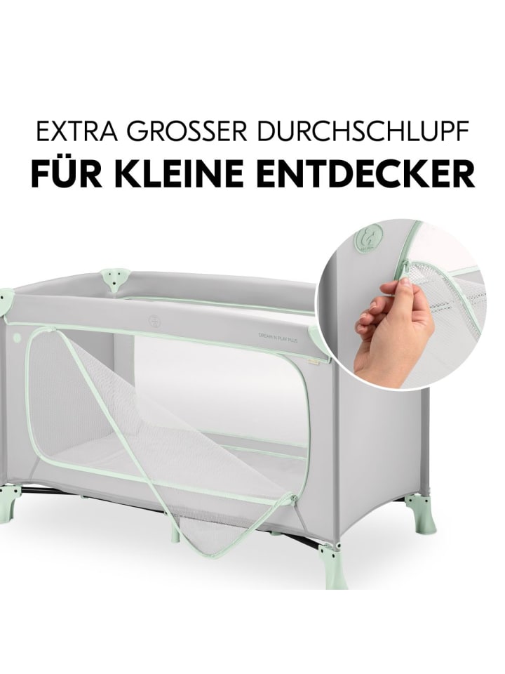 Hauck Reisebett Dream N Play Plus (mit seitlichem Einstieg) in grau,gruen günstig kaufen onesize