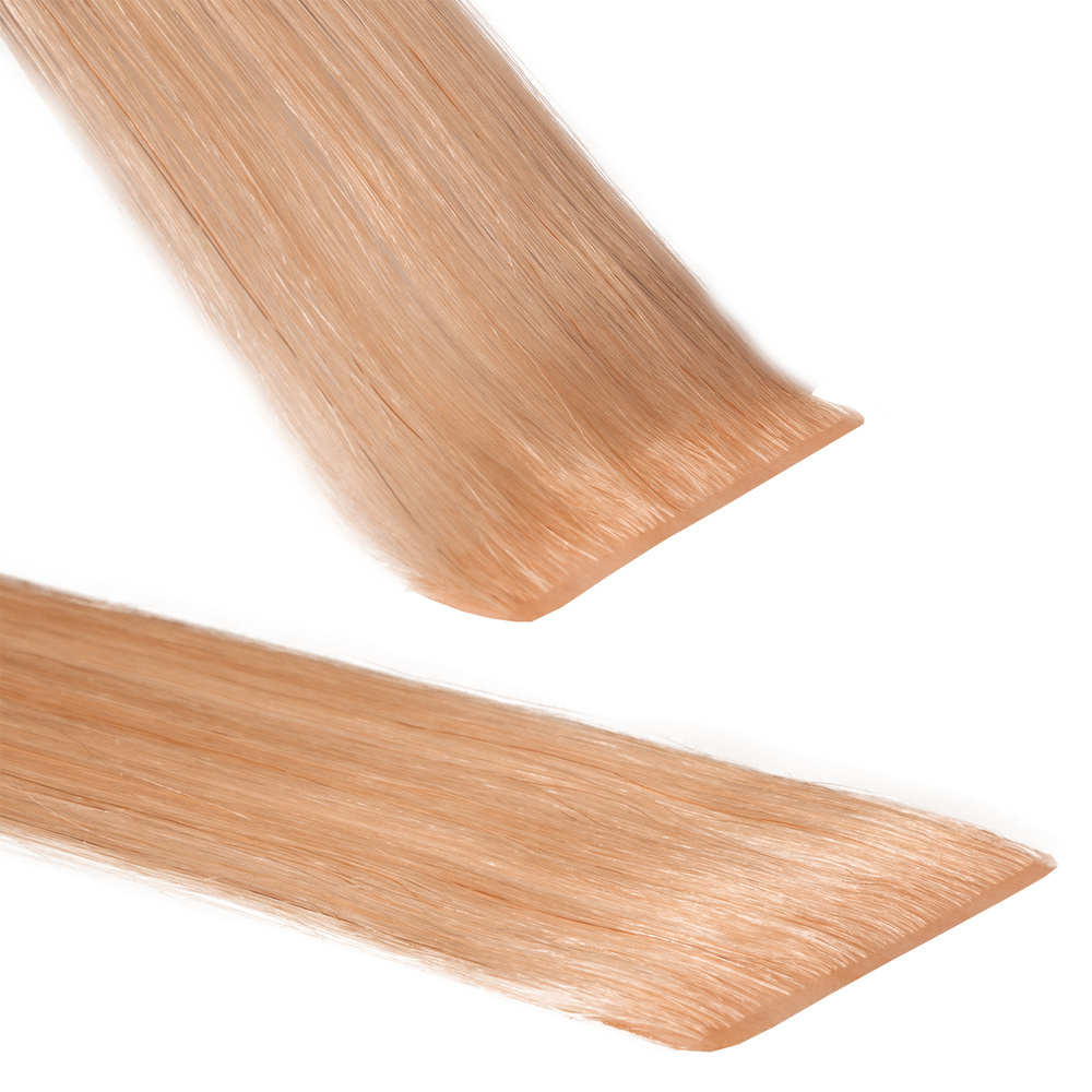 hair2heart Extensions adhesives Invisible Premium cheveux naturels #27 Blond doré foncé extensions