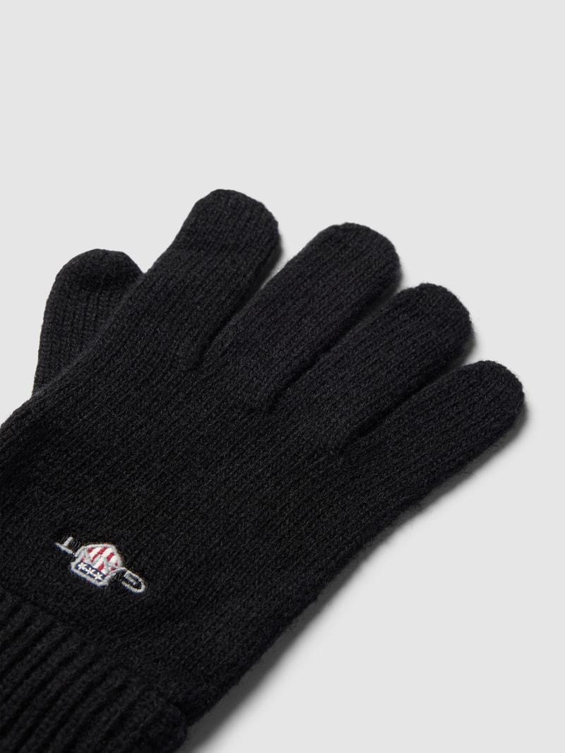 Handschuhe mit Label-Stitching in schwarz