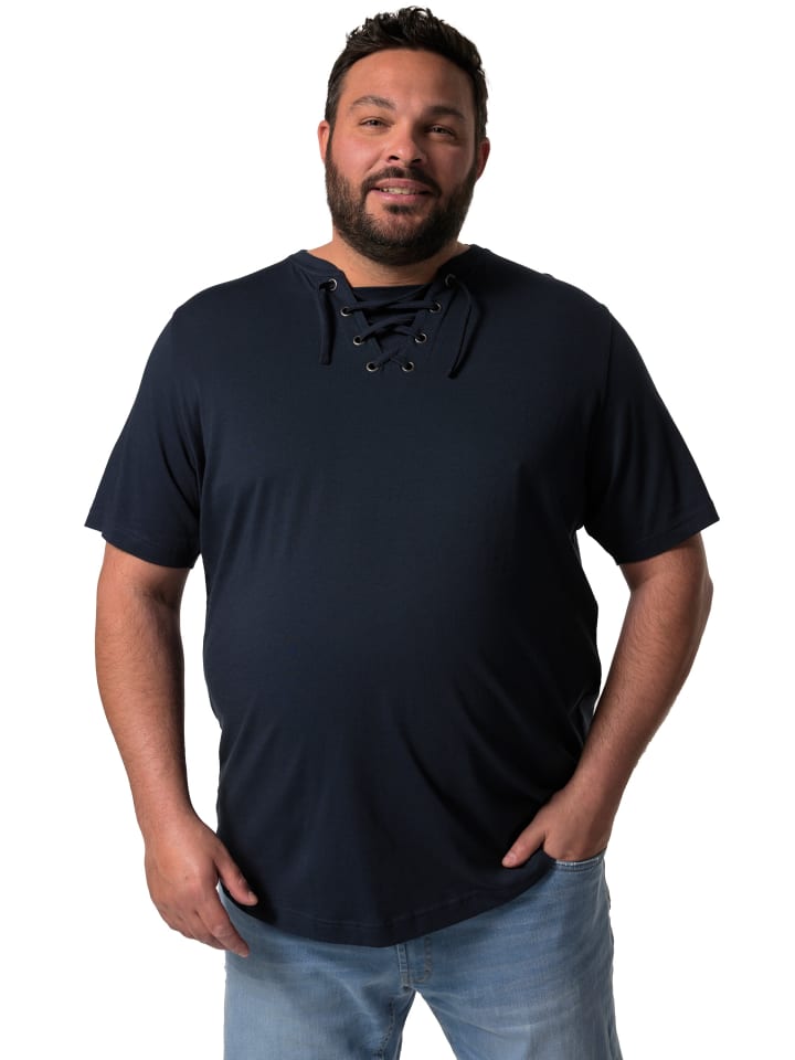 Men Plus Kurzarm T-Shirt in navy blau günstig kaufen