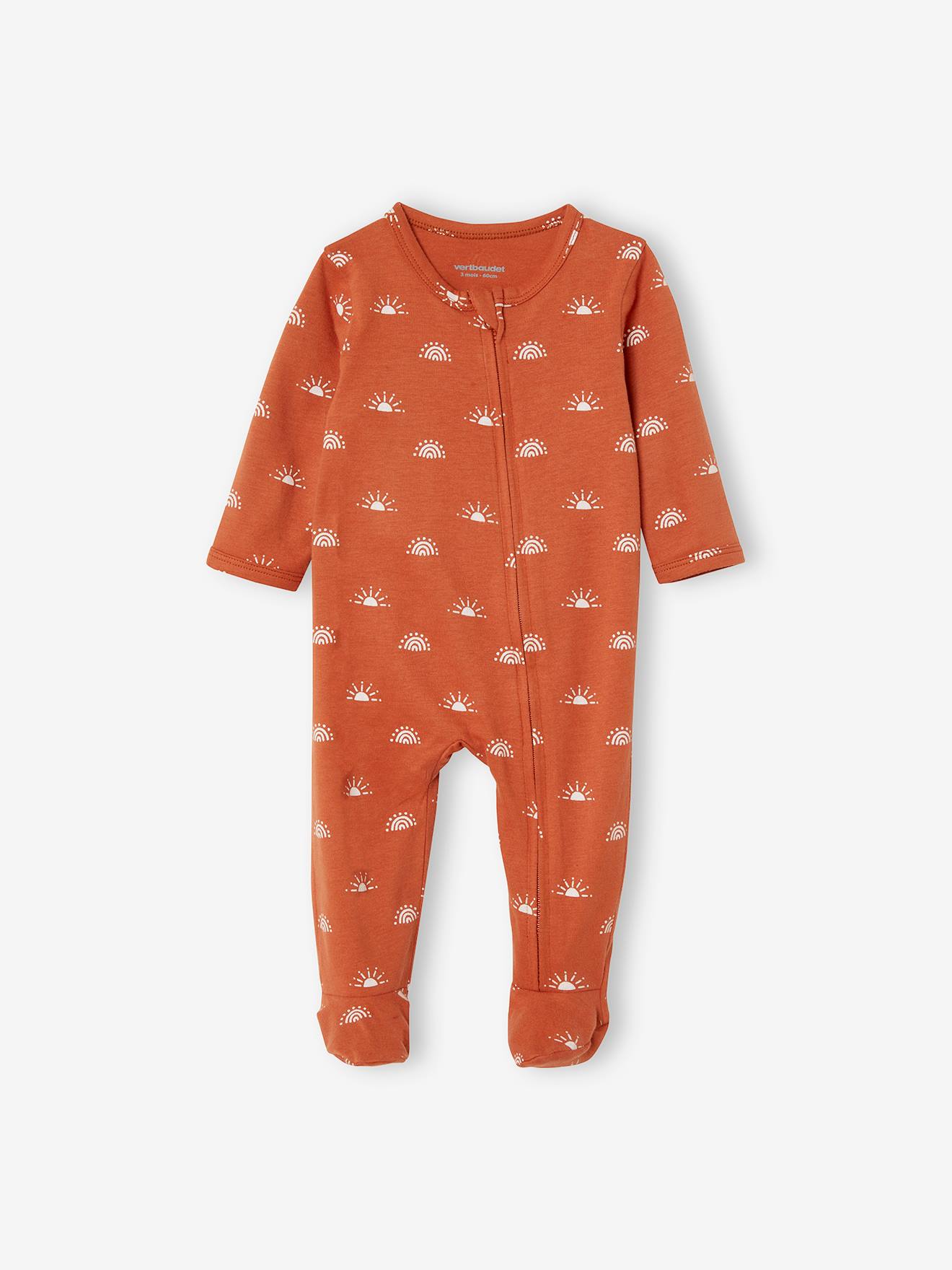 Lot de 3 pyjamas en coton bébé ouverture zippée lot ivoire