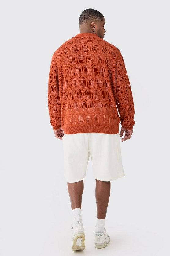 Plus lockere gerippte Cargo-Shorts