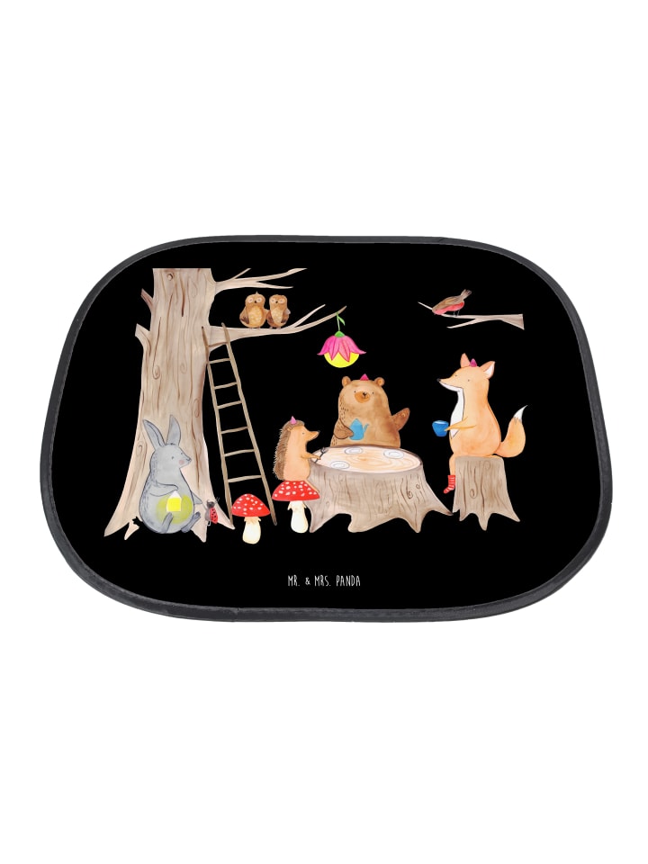 Mr. & Mrs. Panda Auto Sonnenschutz Waldtiere Picknick ohne Spruch in Schwarz günstig kaufen onesize