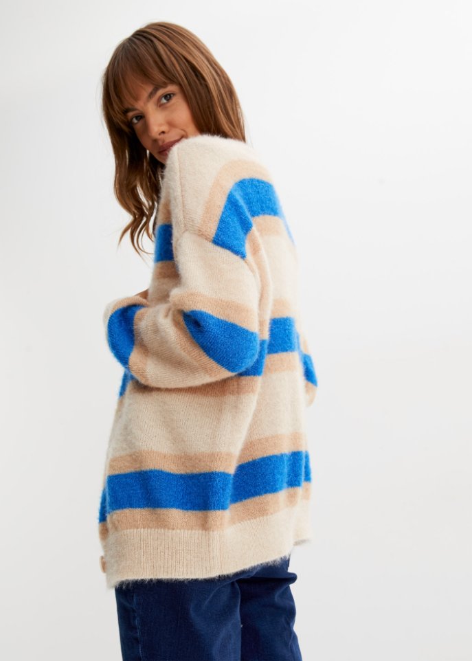 Gestreifte Strickjacke