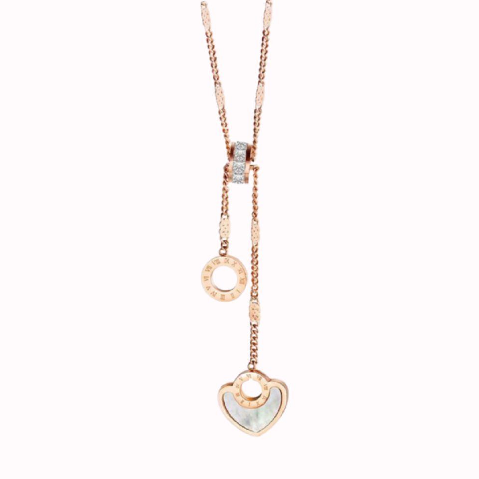 ENGELSINN Edelstahlkette Luna Rose mit Perlmutt inkl. Geschenkbox (1-tlg)