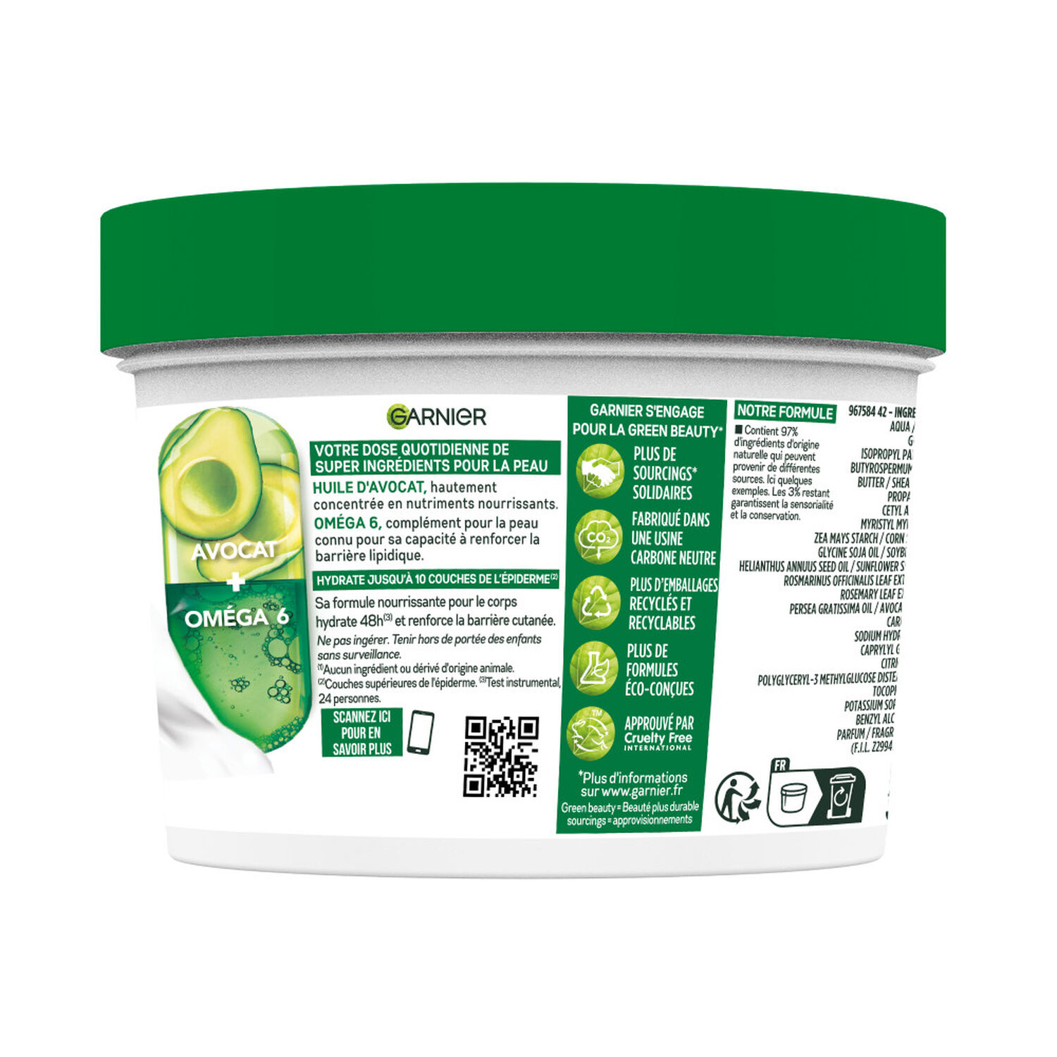 Garnier Body Superfood Crème corps nourrissante Avocat Oméga 6