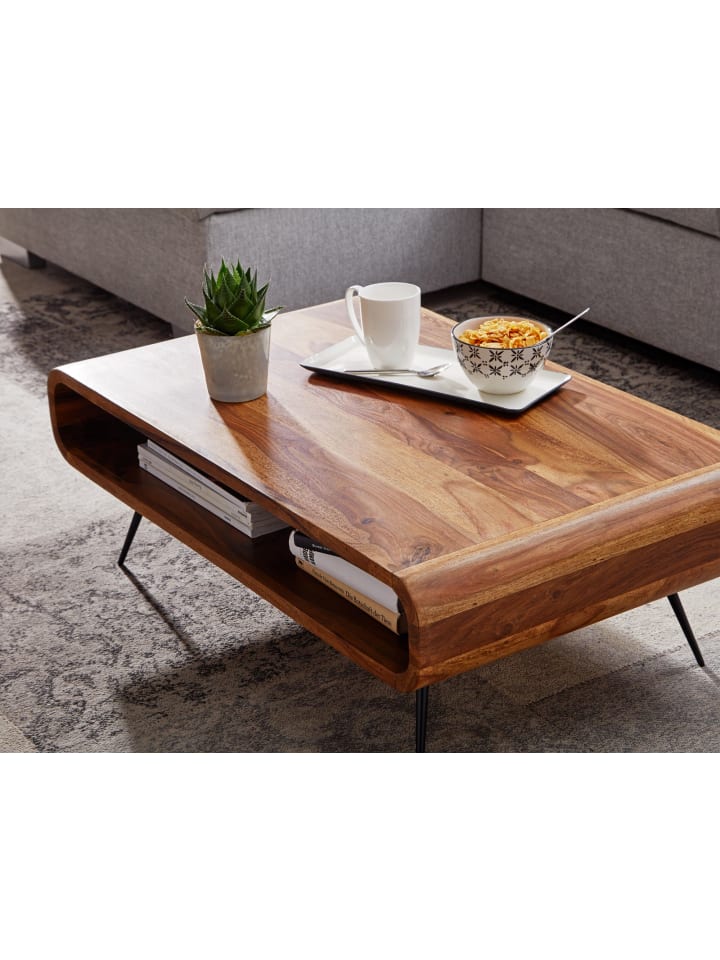 KADIMA DESIGN Massivholz Wohnzimmertisch, Modern & elegant, Sheeshamholz, Staufach günstig kaufen onesize