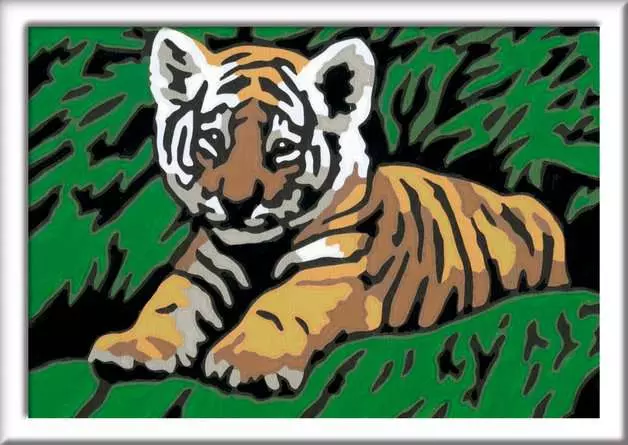 CreArt Süßer Tiger - Malen nach Zahlen für Kinder ab 9 Jahren