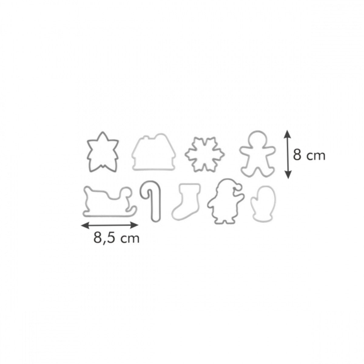 Tescoma Ausstechform Weihnachten DELÍCIA, 9 St., Kunststoff, (Packung, 9-St., 9 Stk), spülmaschinenfest, robust