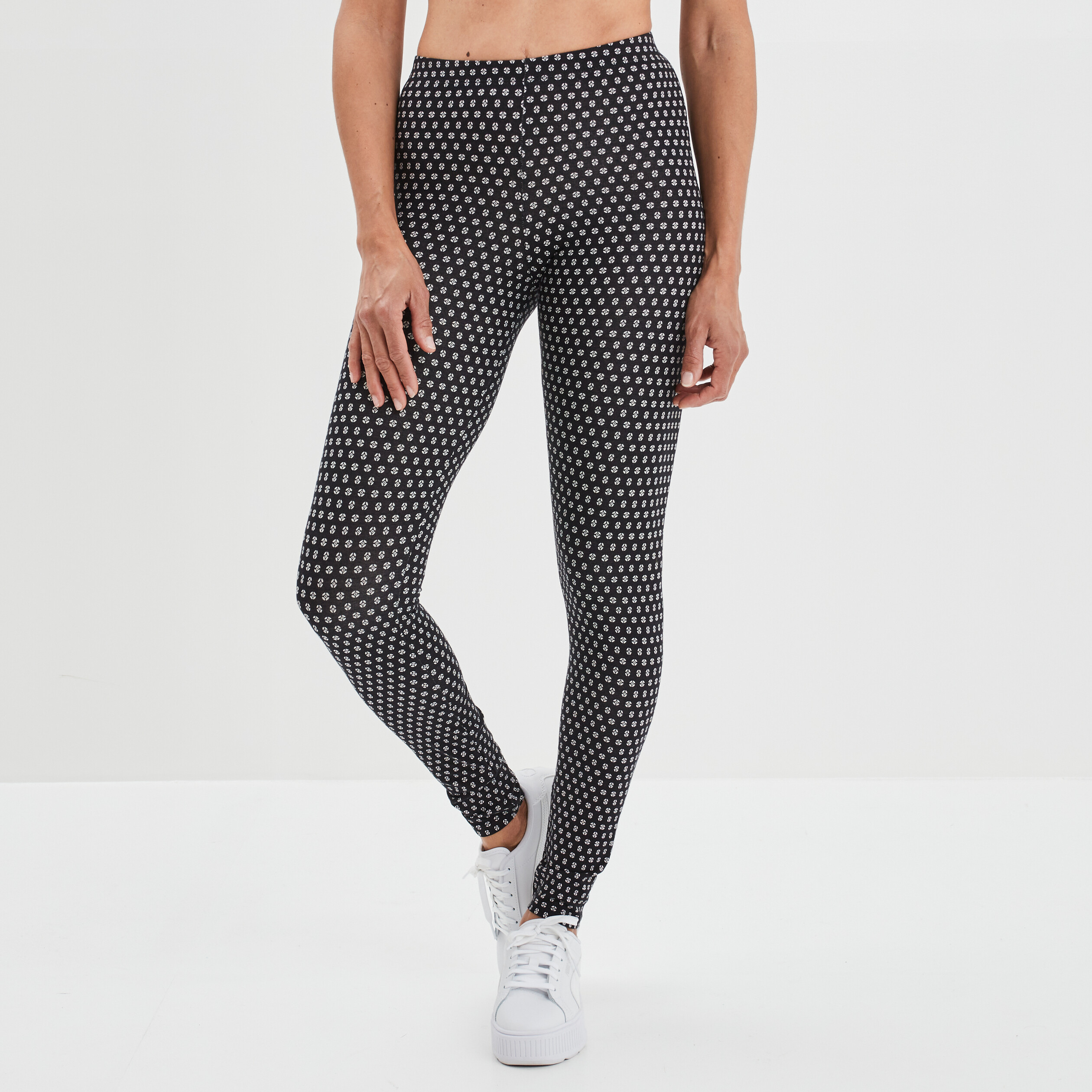 Leggings en coton noir femme | La Halle