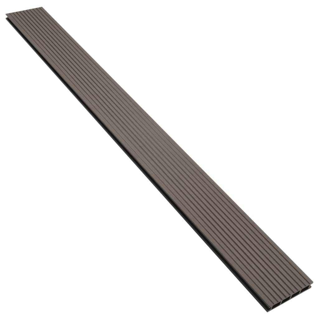 Teppichboden WPC Hohlkammer Terrassendielen + Zubehör 20m² 2,2m Dunkelbraun, vidaXL, Höhe: 2.5 mm