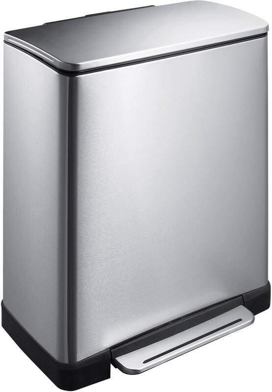EKO Edelstahl Treteimer 46 L 50 (B) x 34,5 (T) x 65 (H) cm Silber