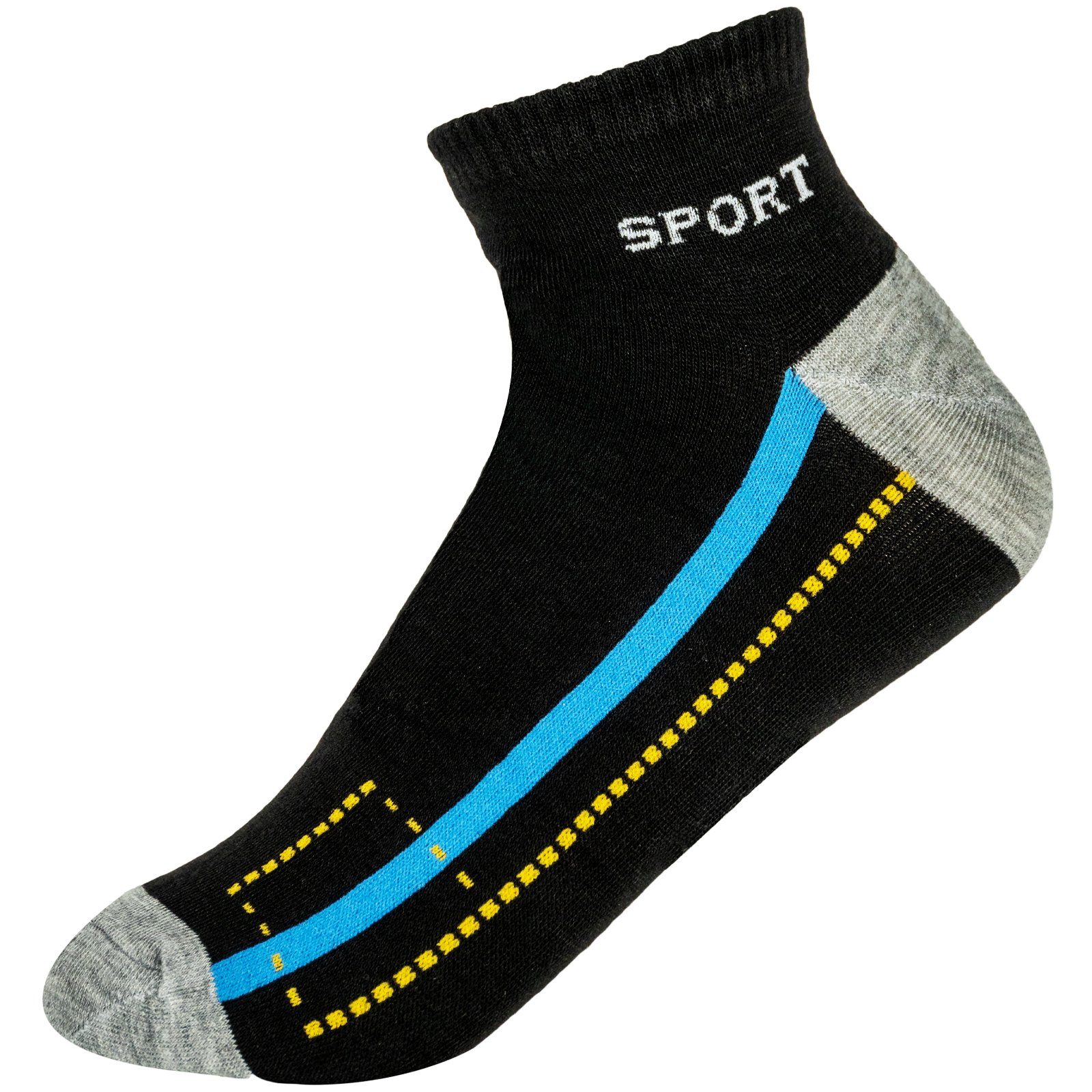 TEXEMP Sneakersocken 12 Paar Sneaker Socken Sport Freizeit Herren Damen Socken Baumwolle Kurz Socken 39-42 43-46 (Packung, 12 Paar)