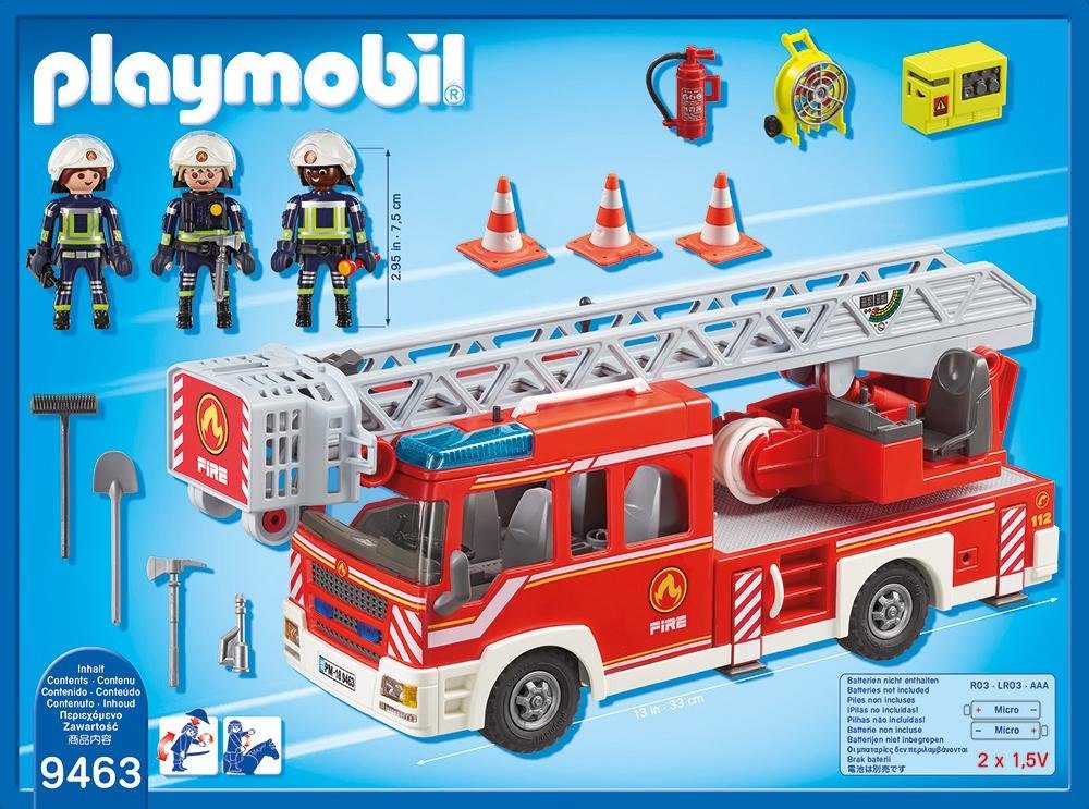 Playmobil® Konstruktions-Spielset Feuerwehr-Leiterfahrzeug (9463), City Action, Made in Germany