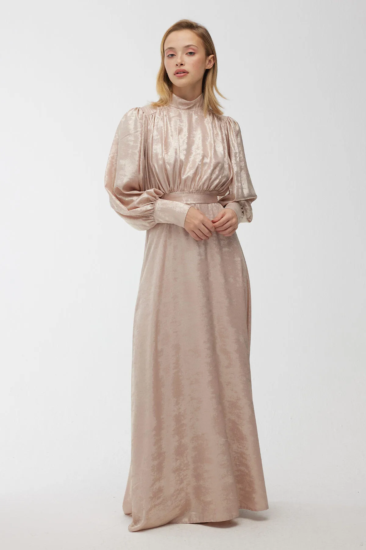 Manuka  Glitzerndes Abendkleid Lachs