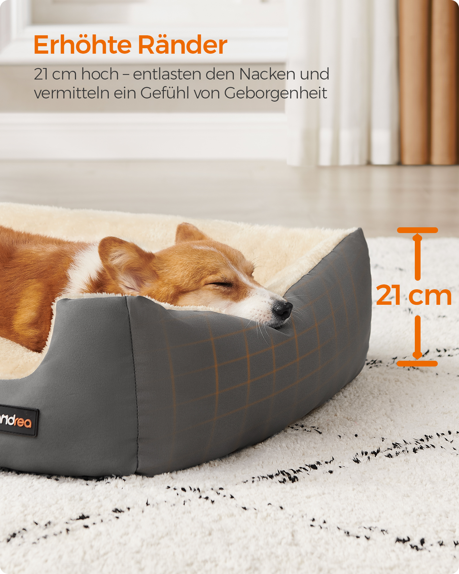 FEANDREA Hundebetten FEANDREA L-XL Hundebett, mit Wendekissen L