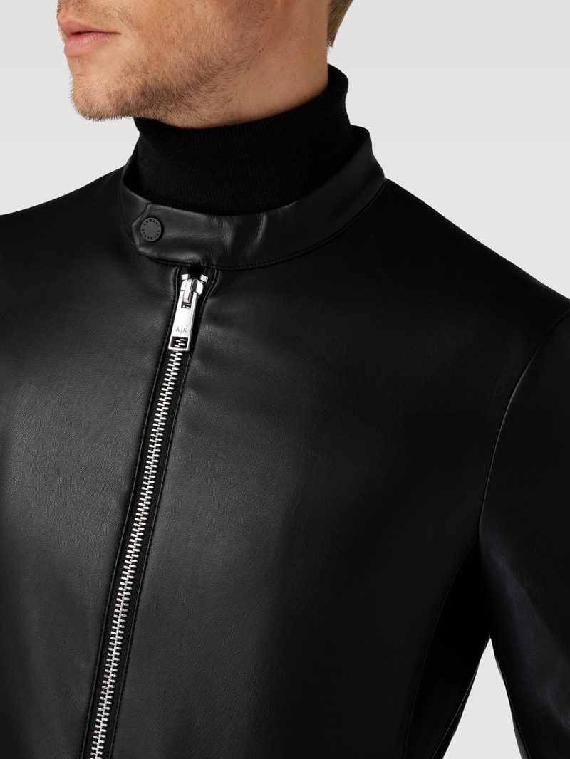 Jacke in Leder-Optik in schwarz