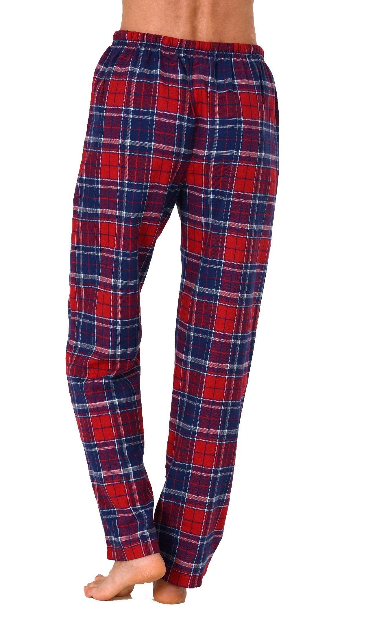 Normann Pyjama Dame Flanell Schlafanzug Hose kariert aus Baumwolle ideal zum relaxen