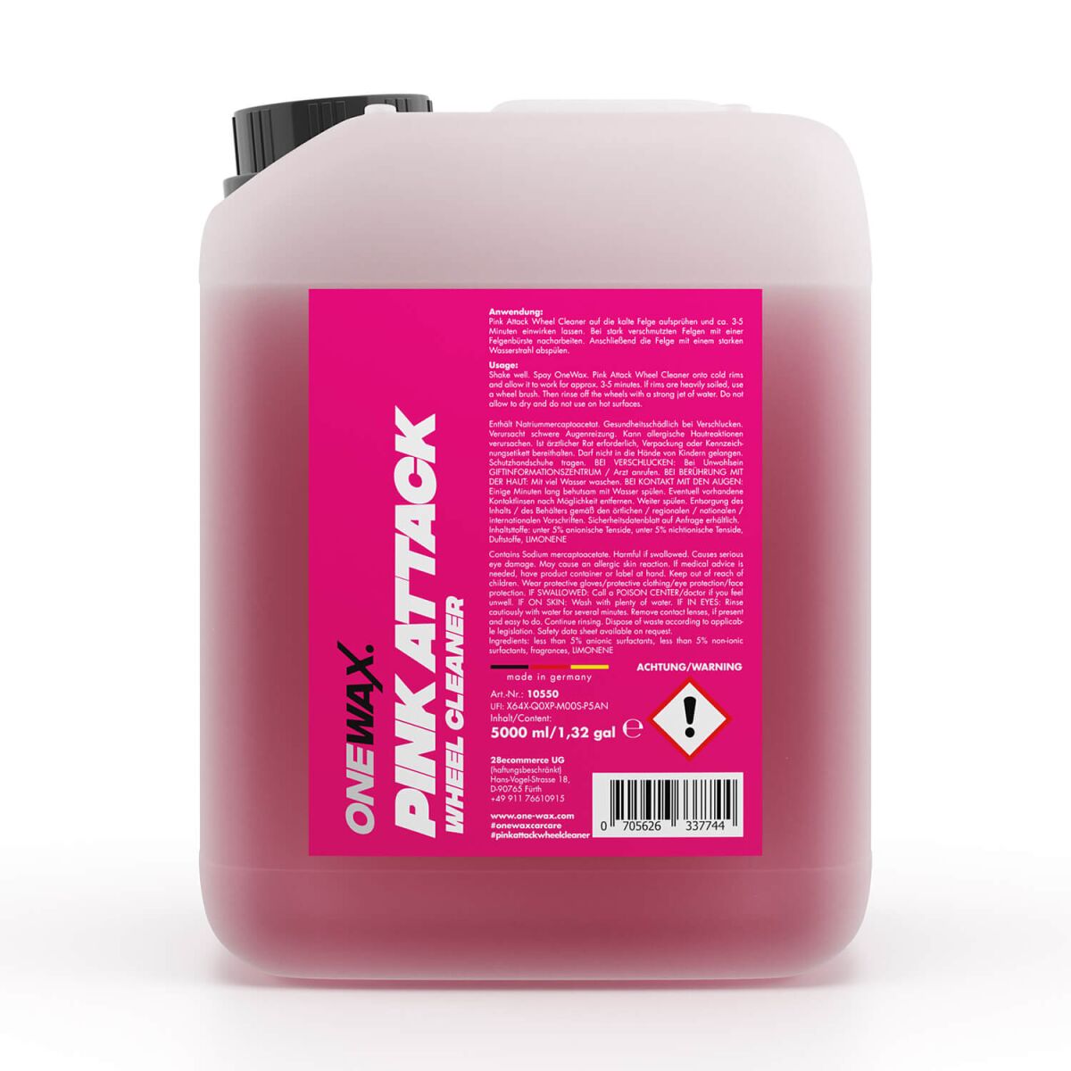 ONEWAX Pink Attack Felgenreiniger mit Wirkindikator 5L
