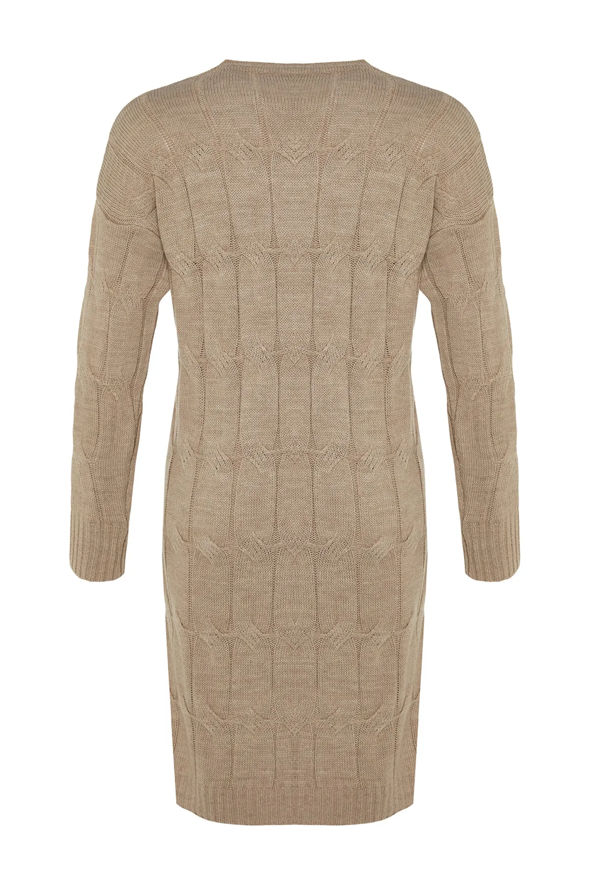 Trendyol Collection  Nerzfarbenes Mini-Strickkleid aus Haarstrick TWOAW22EL0027
