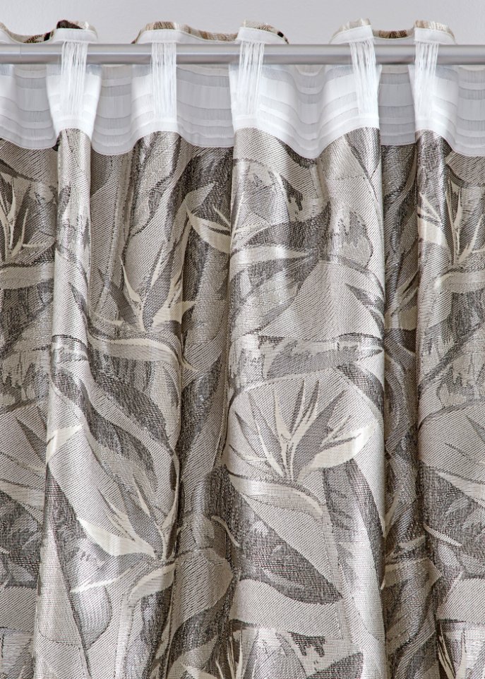 Jacquard Vorhang mit Blumen Muster (1er Pack)