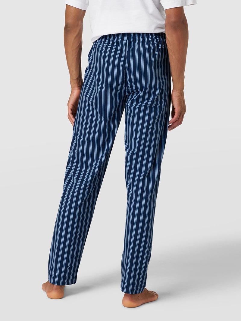 Pyjama-Hose aus Baumwolle mit Streifenmuster in marineblau