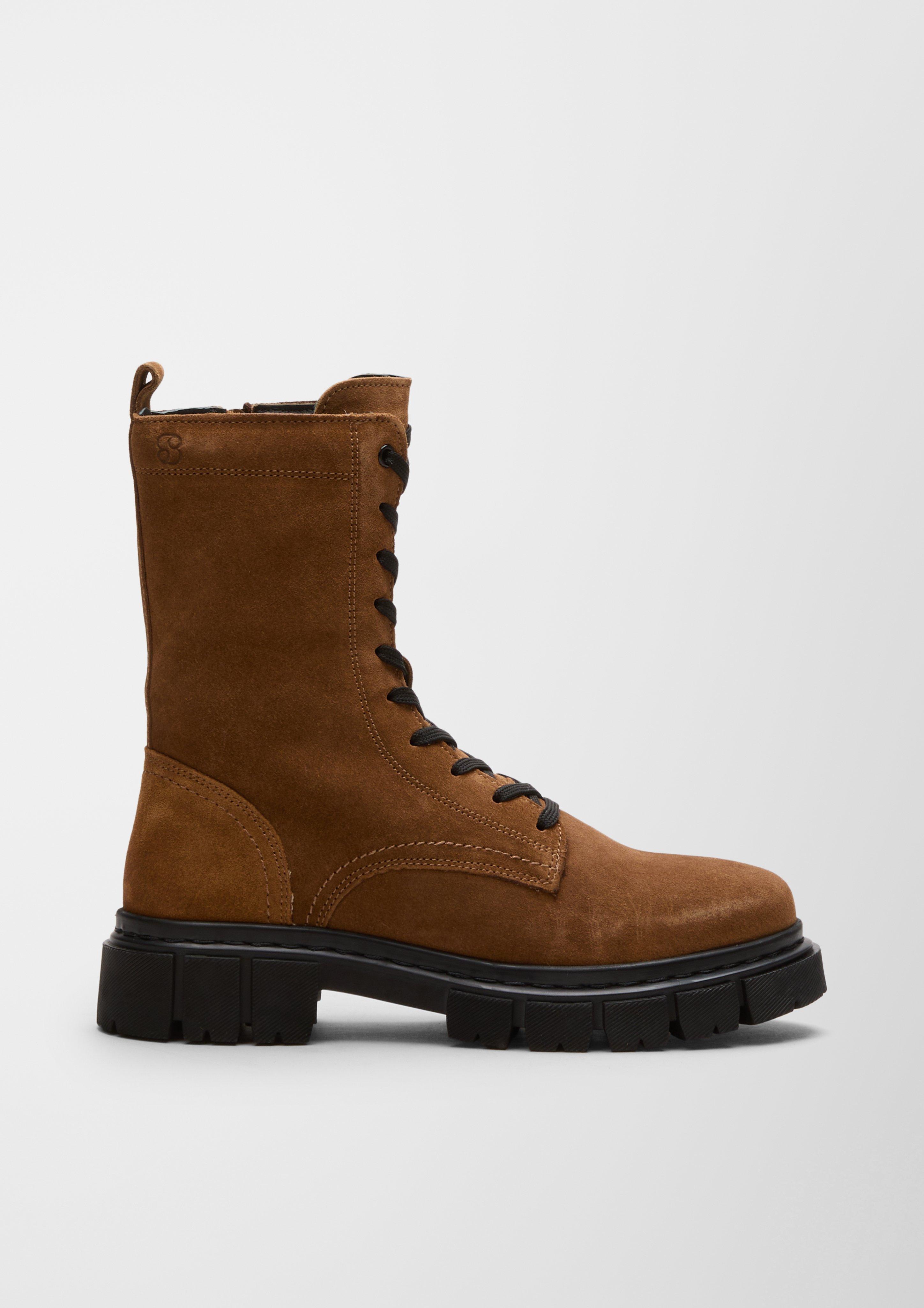 Warm gefütterte Lederstiefel  6006637-305