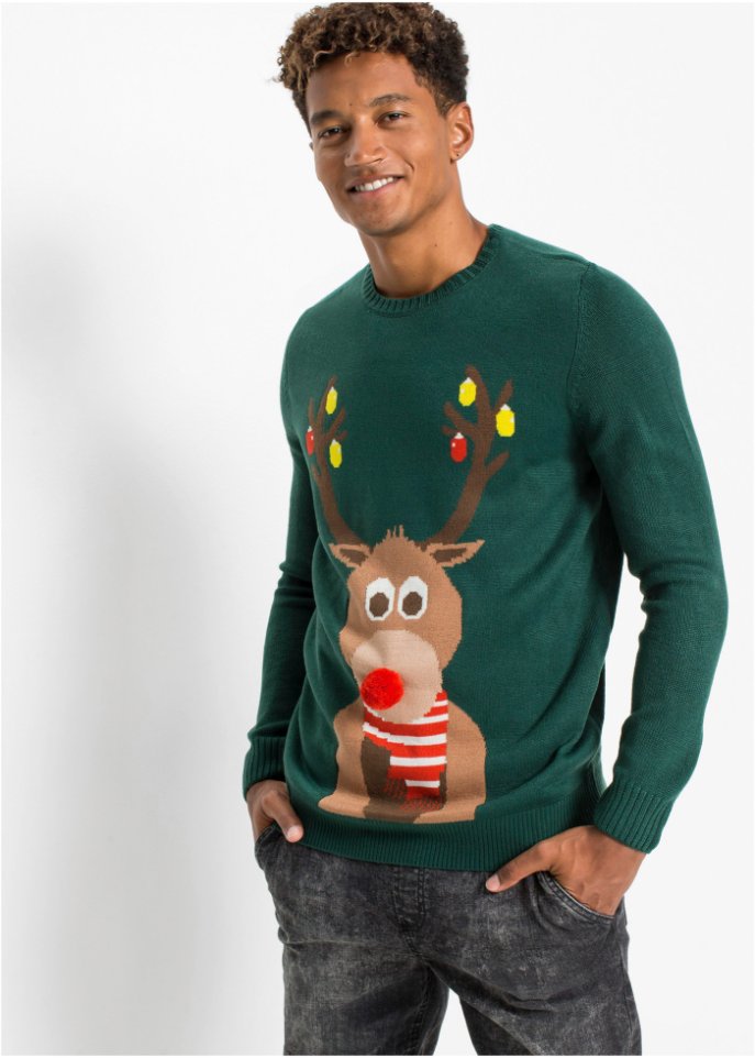 Herren-Pullover mit Weihnachtsmotiv