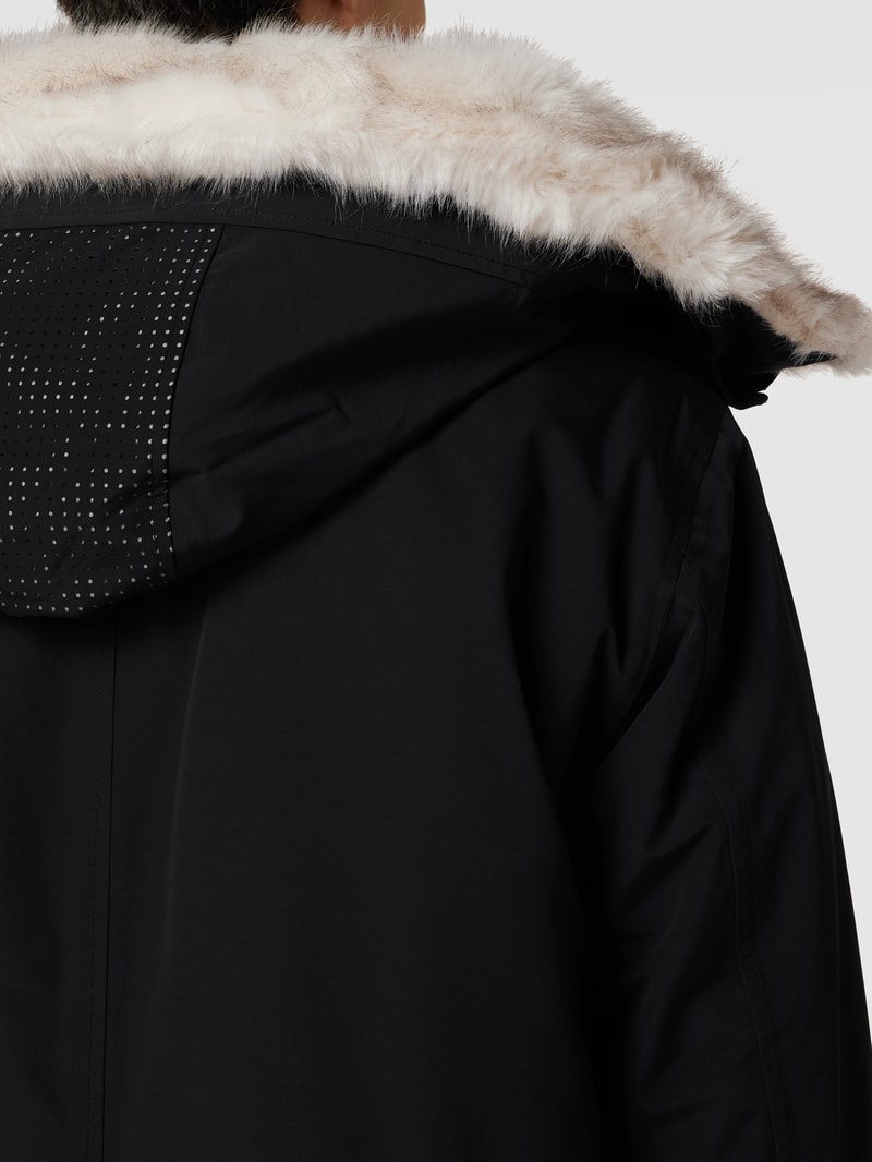 Funktionsjacke mit Kunstfellbesatz Modell 'BLACK X MEN' in schwarz