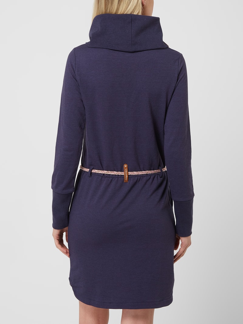 Sweatkleid mit Taillengürtel Modell 'Laurra' in dunkelblau
