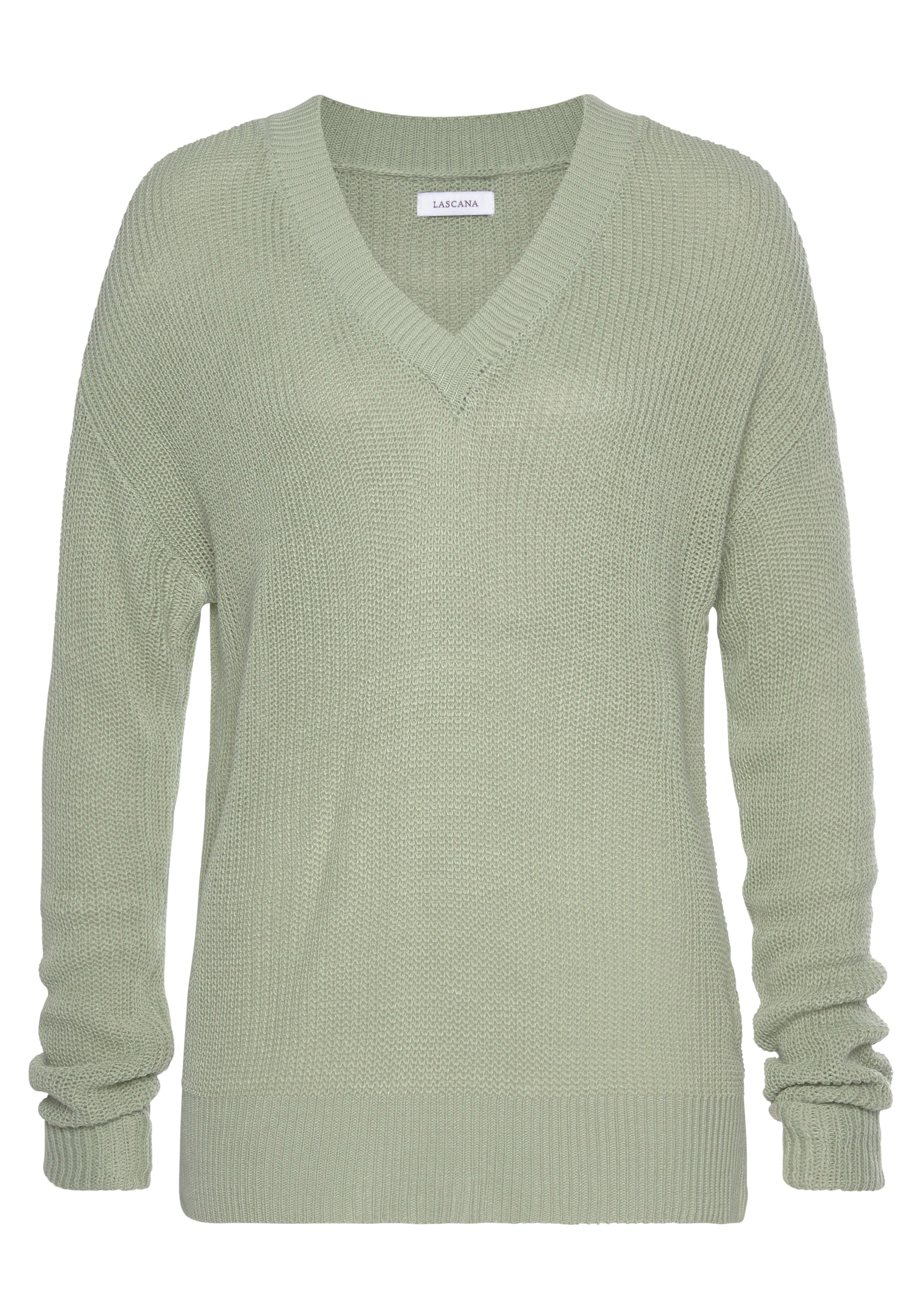 LASCANA V-Ausschnitt-Pullover aus weichem Strick
