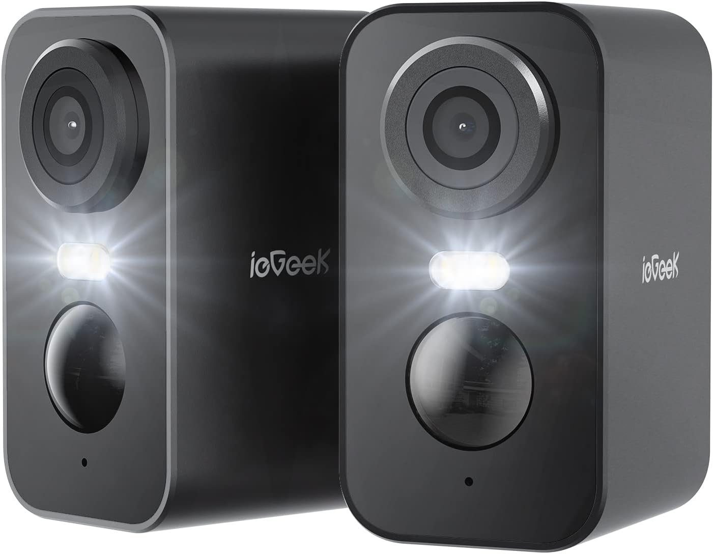 ieGeek 5MP 2K Drahtlose Überwachungskameras Aussen Kamerasystem für zu Hause Überwachungskamera (außen/innen, Intelligente KI-Erkennung,Multi-User-Sharing,Cloud/SD Storage, 2-tlg., Überwachung mit Bewegungslicht, Akku Kamera,Farbige Nachtsicht,WiFi I