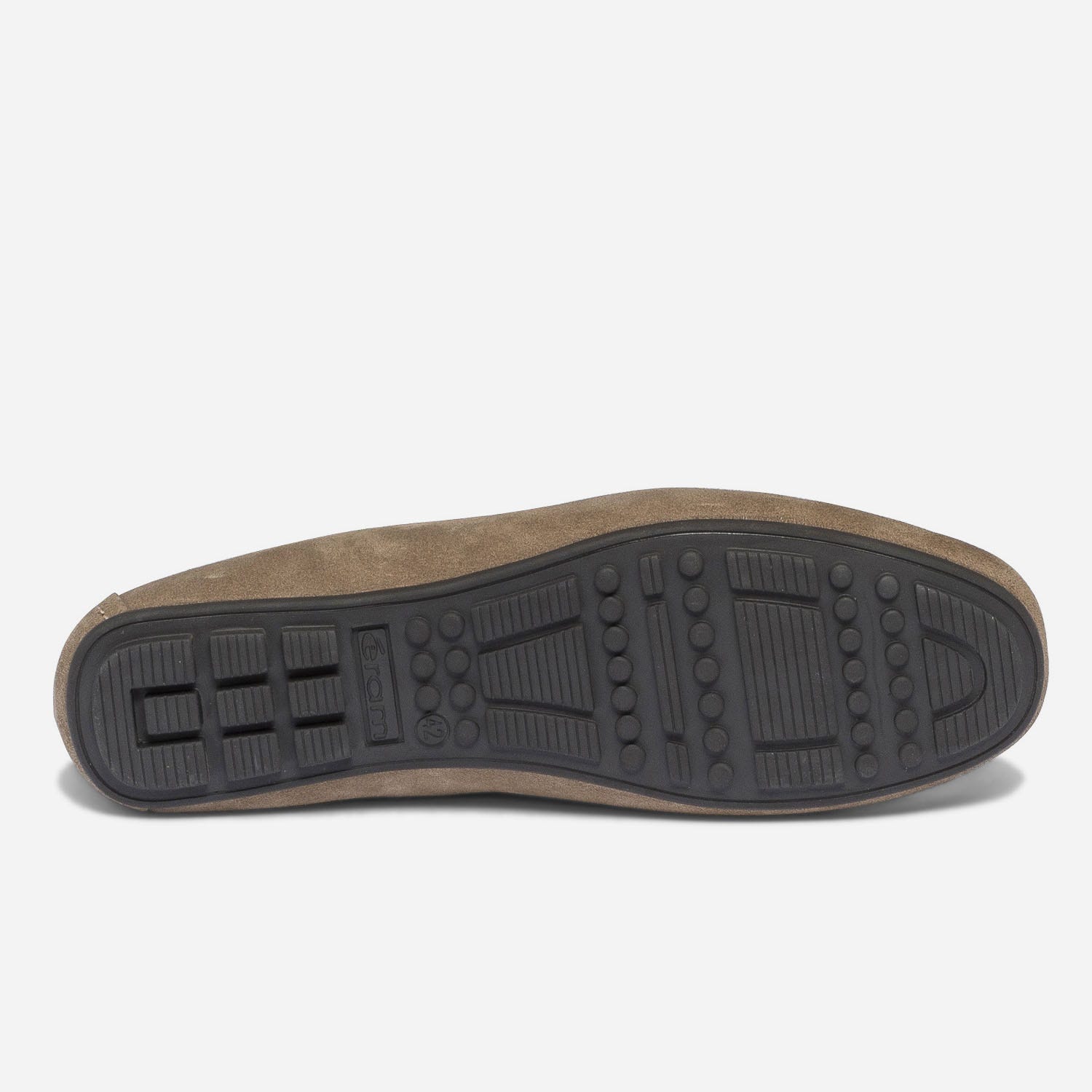 Mocassin taupe en cuir velours