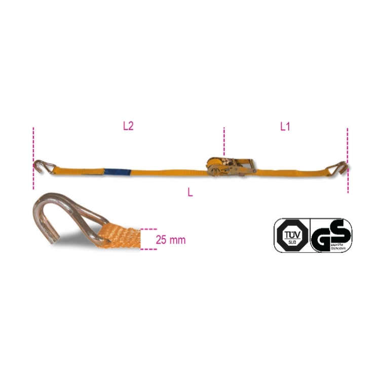 Beta 081800006 Ratschen-Zurrgurt mit Haken 5750 mm