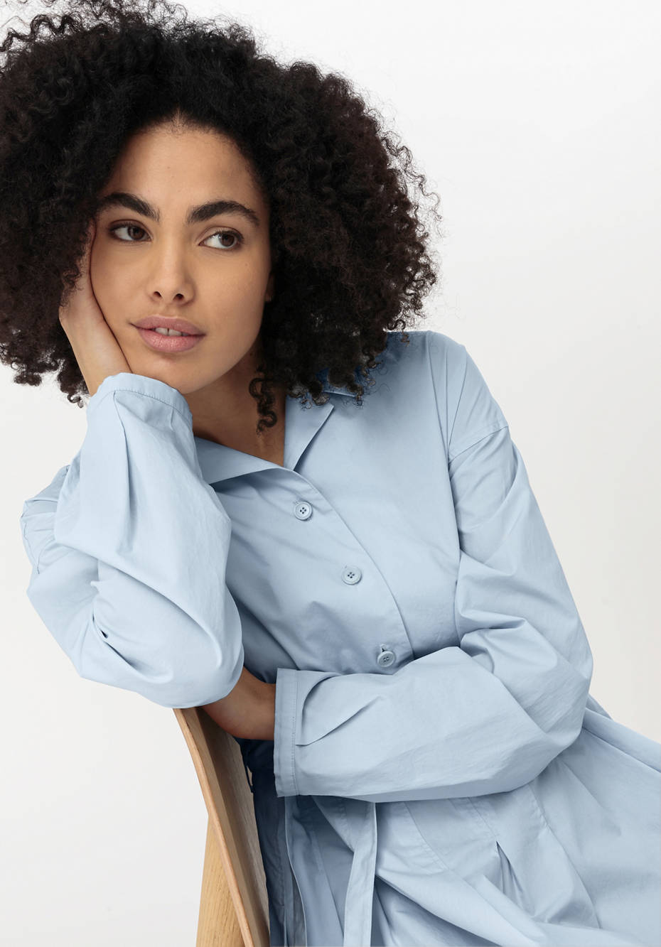 WUNDERKIND X HESSNATUR Hemdblusenkleid aus reiner Bio-Baumwolle