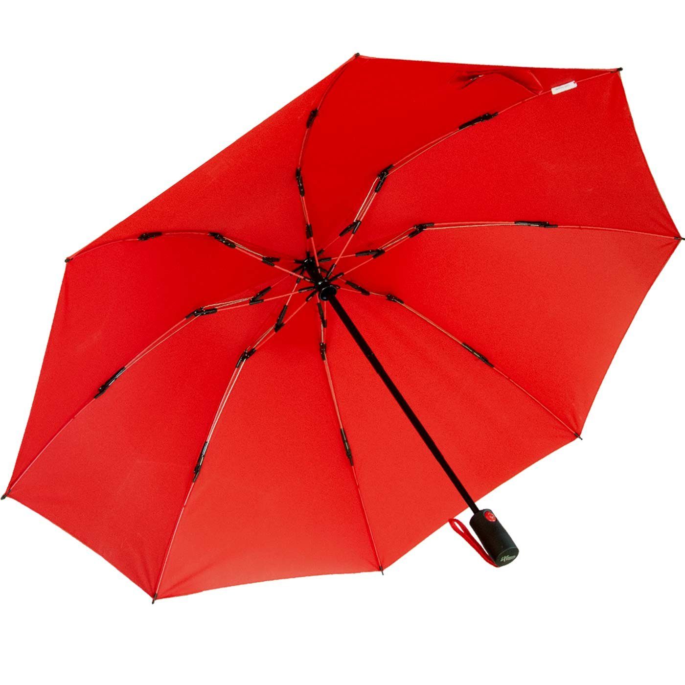 iX-brella Taschenregenschirm Reverse umgekehrt öffnender Fiberglas-Automatiksch, mit bunten stabilen Speichen