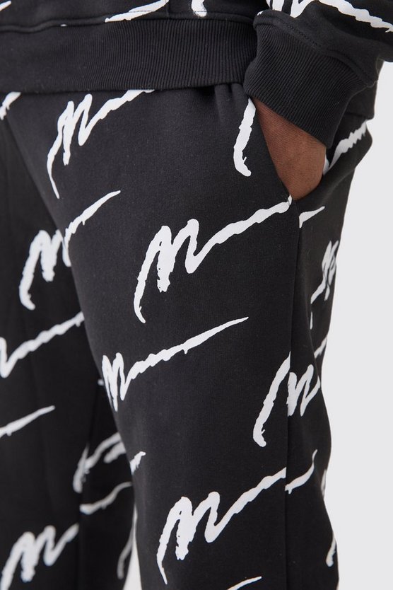 Plus Man Signature Hoodie-Trainingsanzug mit Print