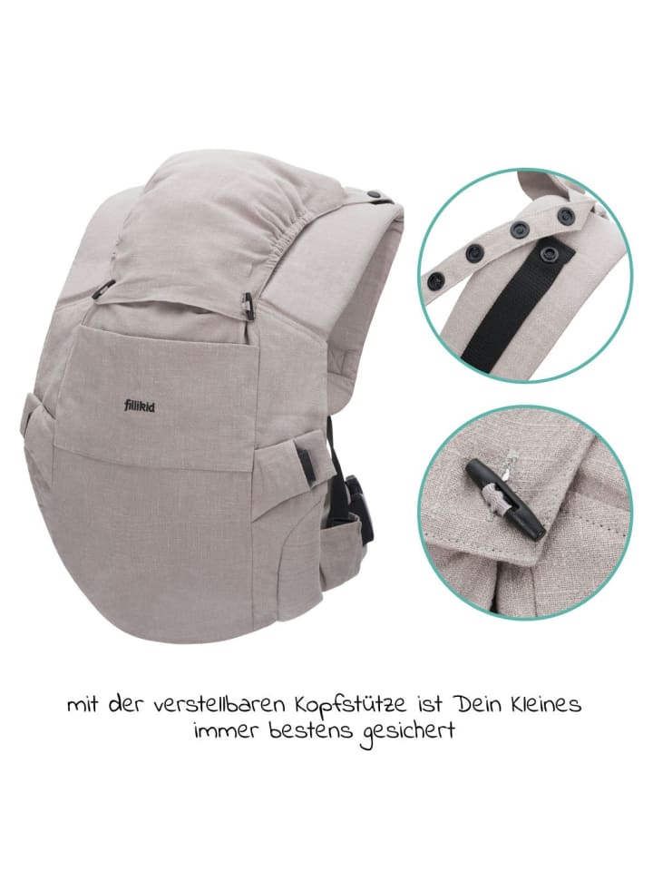 fillikid Babytrage Natural ab 3,5 -20 kg in grau günstig kaufen onesize