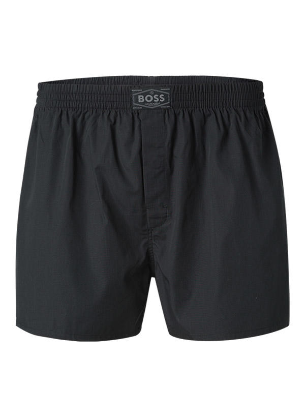 BOSS Black, Boxershorts, Baumwolle, grau-schwarz