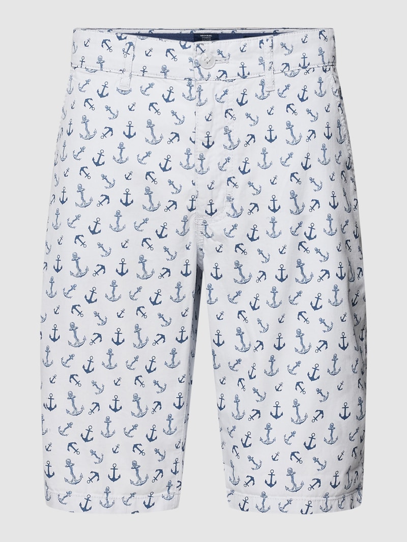 Bermudas mit Allover-Print in hellblau