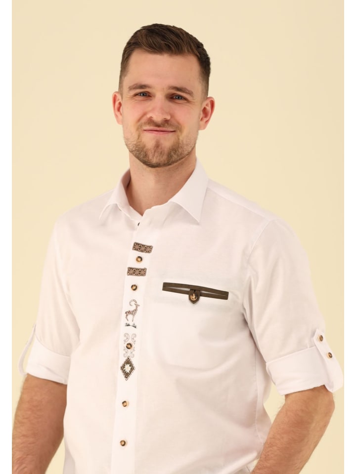 OS-Trachten Trachtenhemd Vudas in weiß günstig kaufen