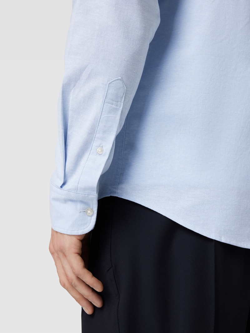 Freizeithemd mit Label-Stitching in bleu