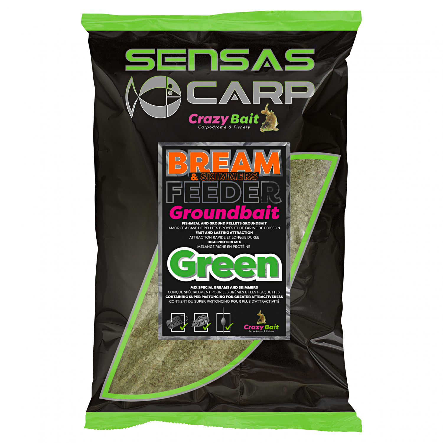 Sensas Grundfutter Big Bait (UK bream feeder green)