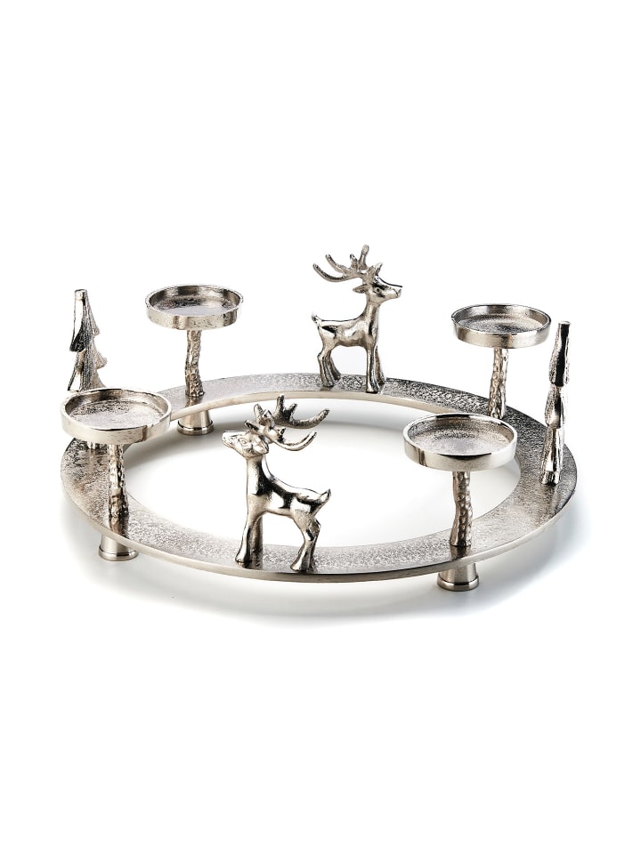 kobolo Adventskranz DEER4LGHT L in Silber günstig kaufen onesize