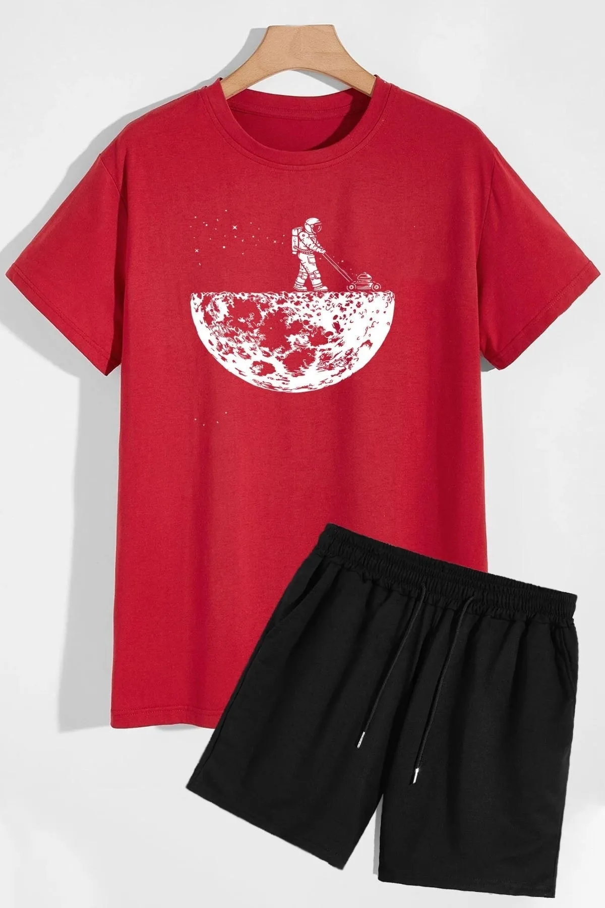 trendypassion  Shorts-T-Shirt-Trainingsanzug-Set mit Weltraum-Thema