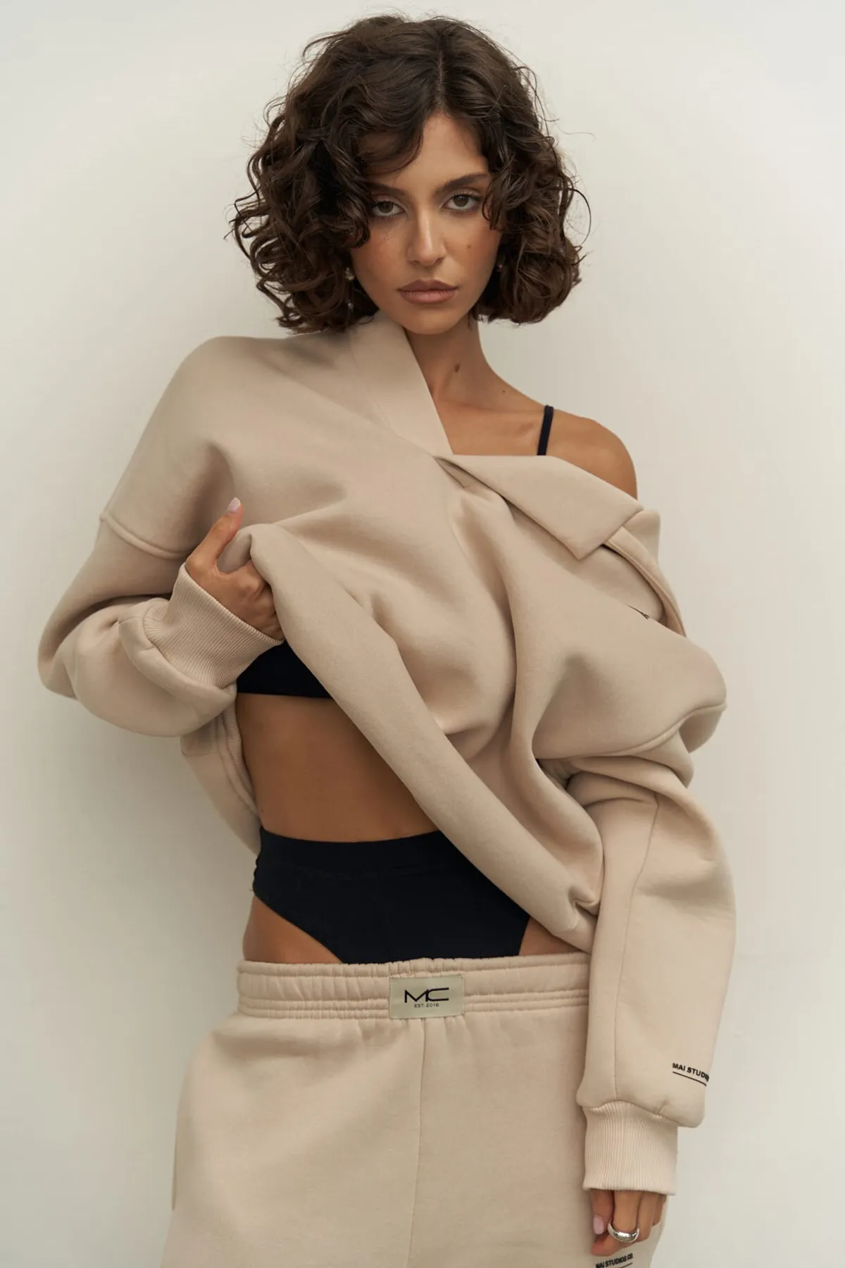 MAİ COLLECTİON  Polo Neck Bone-Trainingsanzug-Set