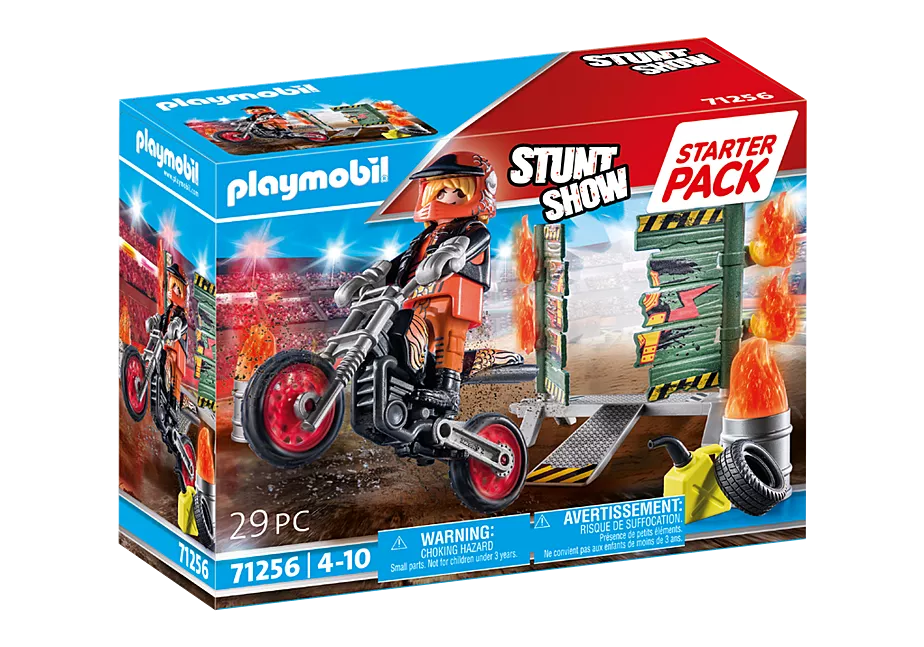 Starter Pack Stuntshow Motorrad mit Feuerwand