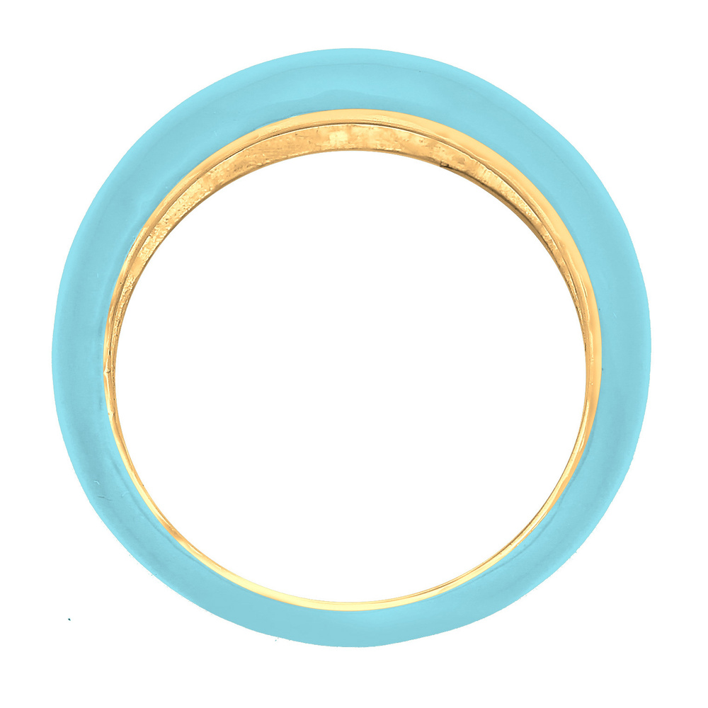Elli Elli Bague Femmes Bande Pile avec Émail Orange en Argent Sterling 925 Plaqué Or Bague