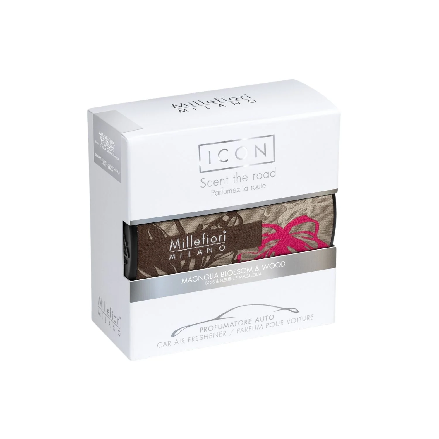 Autóillatosító Icon Magnolia Blossom & Wood - Textil Virágos - Autóillatosító