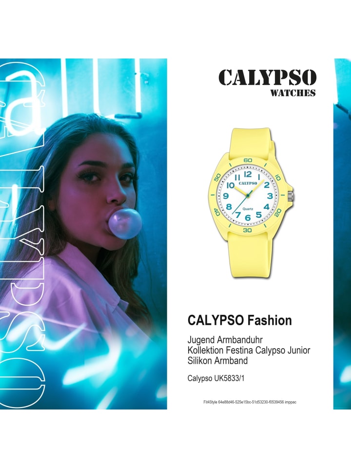 Calypso Analog-Armbanduhr Calypso Junior hellgelb mittel (ca. 36mm) günstig kaufen onesize